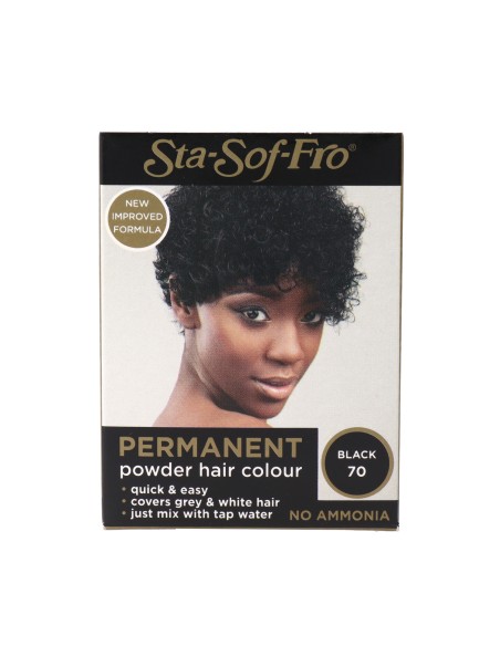 Sta-sof-fro Permanente Powder Hair Color Black 8 G