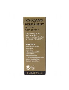 Sta-sof-fro Permanente Powder Hair Color Black 8 G 2