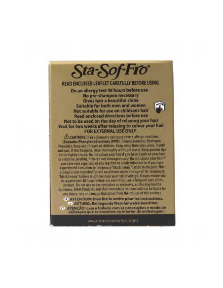 Sta-sof-fro Permanente Powder Hair Color Black 8 G